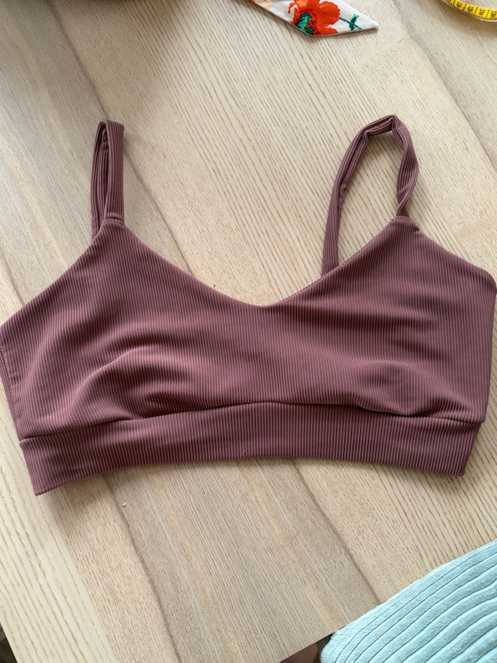 Tatum Ribbed Bralette - Mauve Pink